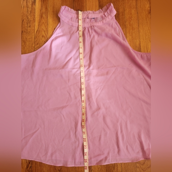 Apt. 9 Pleated Ruffle Neck Mauve Pink Sleeveless Shirt - Picture 7 of 14